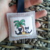 porte-clés broderie point de croix personnalisé chat sur mesure